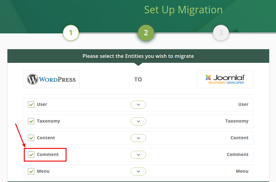 What should I do to migrate my comments to Joomla CMS?