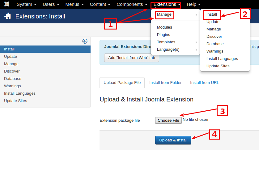 upload cms2cms extension to move from joomla to wordress