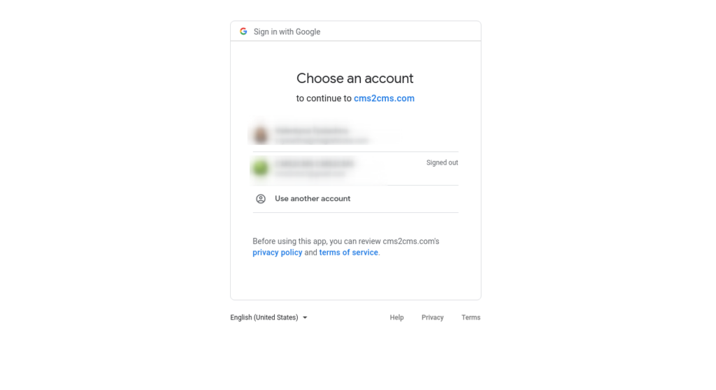 choosing Google account