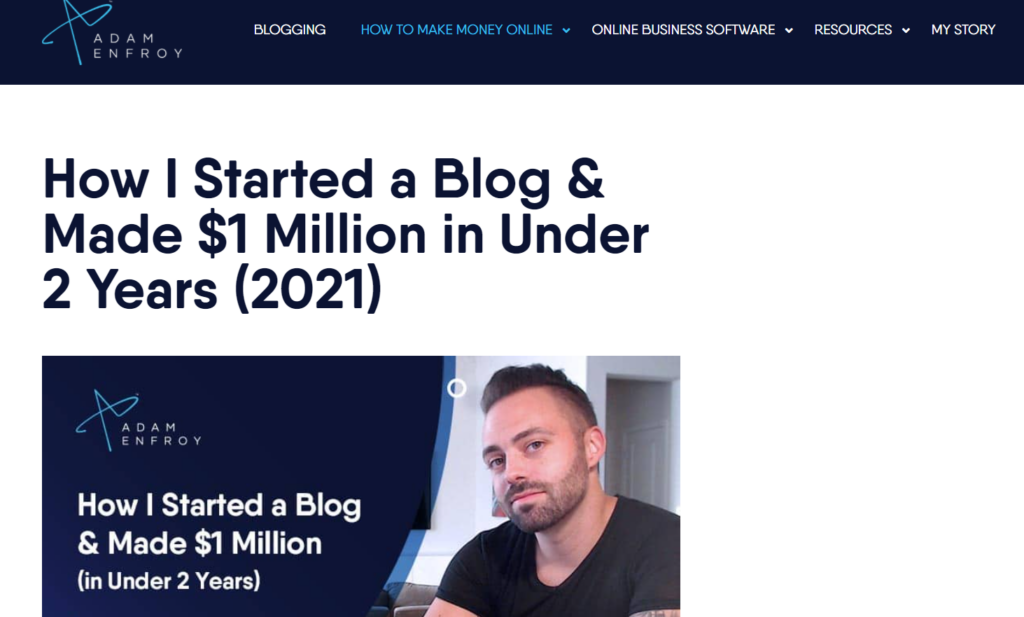 making $1 million with blog