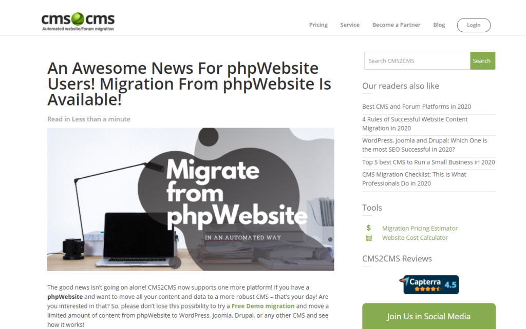 phpwebsite cms release